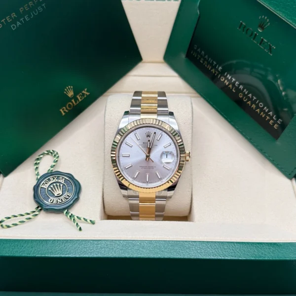 RLX Datejust 41mm 126333 Silver Index Oyster Steel and Yellow Gold Mens Watch