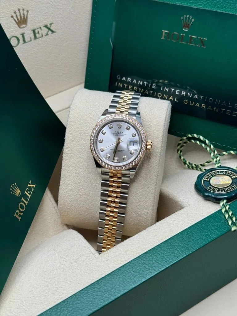 RLX Lady-Datejust 31mm 279383RBR Silver Diamond Dial Yellow Rolesor Oyster Bracelet