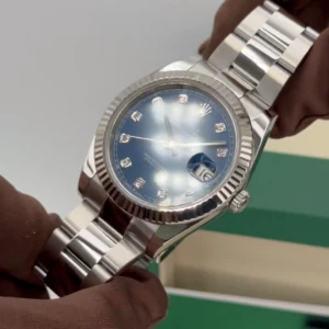 RLX Datejust 41mm 126334 Blue Diamond Oyster Stainless Steel Mens Watch
