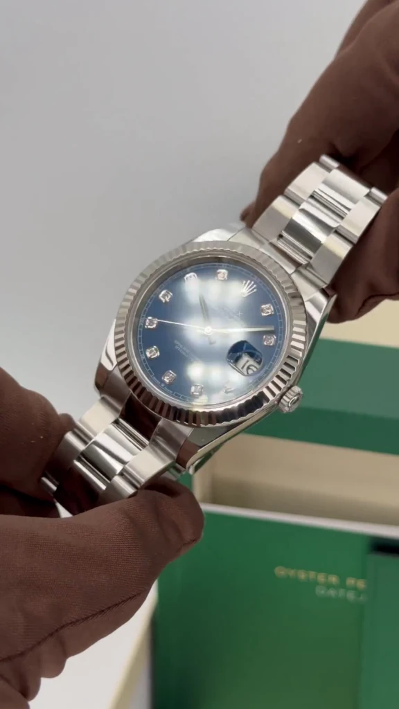 RLX Datejust 41mm 126334 Blue Diamond Oyster Stainless Steel Mens Watch