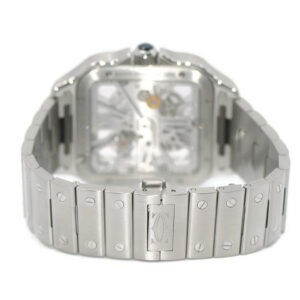 Cartier Santos Large Model Blue Skeleton Watch W2SA0009 - United Luxury