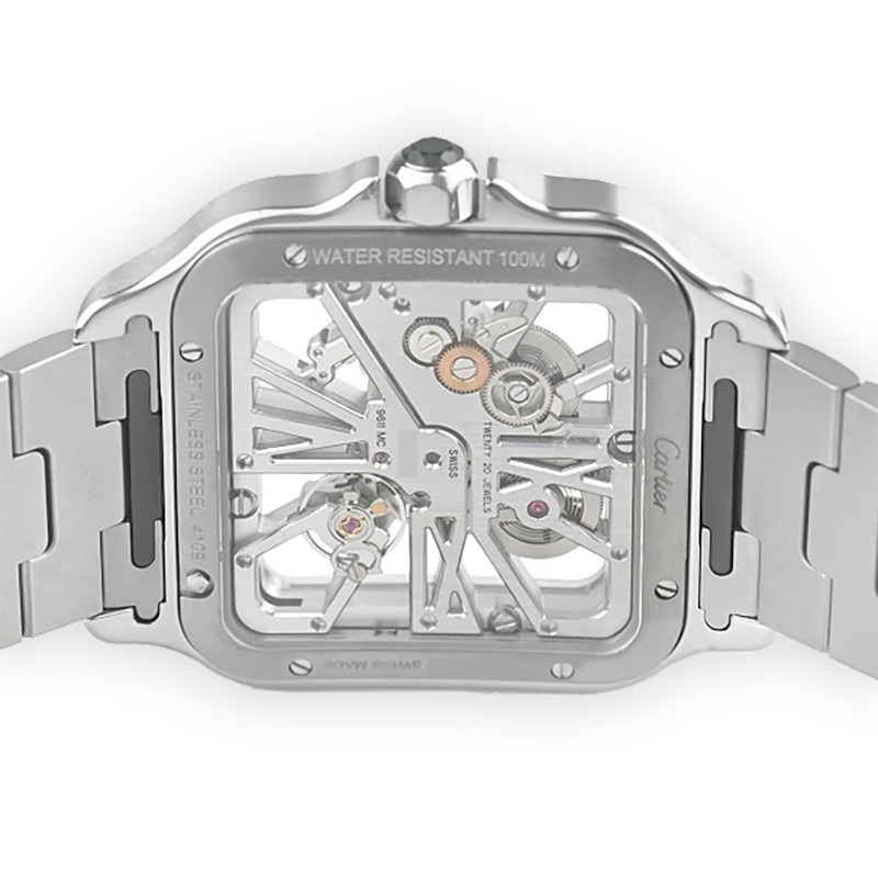 Cartier Santos Large Model Skeleton Watch WHSA0028 - United Luxury