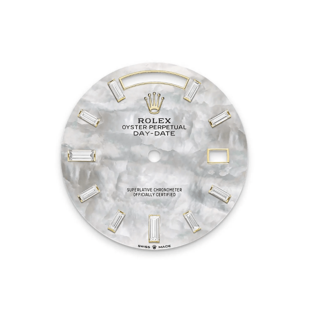 RLX Day-Date 40mm 228398TBR-0043 White Mother-of-Pearl Dial President Watch