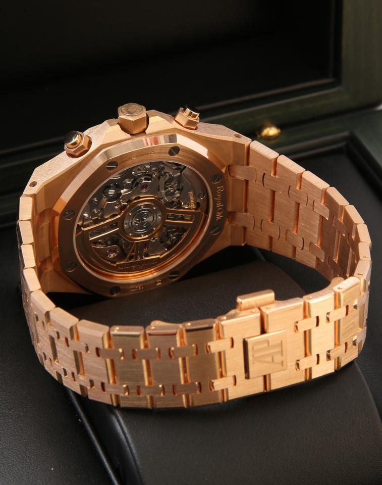 A&P ROYAL OAK Pink Gold Khaki Green Dial CHRONOGRAPH 41mm