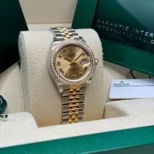 RLX Lady-Datejust 31mm 279383RBR Champagne Roman Dial Yellow Rolesor Oyster Bracelet