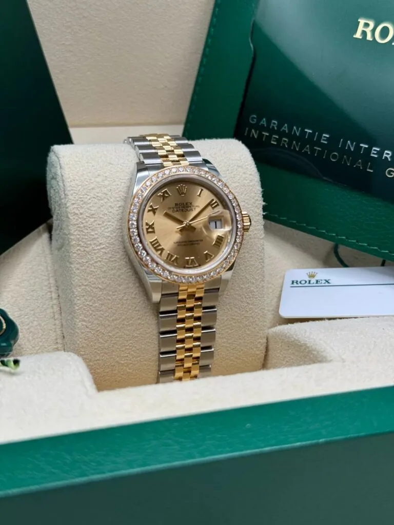 RLX Lady-Datejust 31mm 279383RBR Champagne Roman Dial Yellow Rolesor Oyster Bracelet