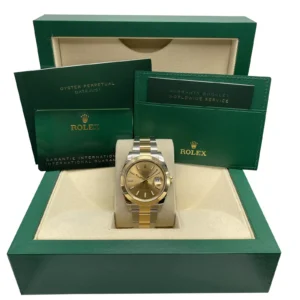 RLX Datejust 41mm 126303 Champagne Index Oyster Steel and Yellow Gold Mens Watch