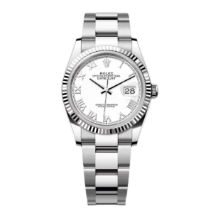 RLX Datejust 36mm 126234 White Roman Dial Oyster Stainless Steel Mens