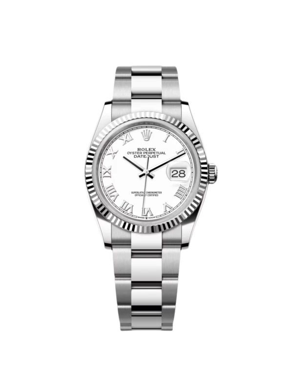 RLX Datejust 36mm 126234 White Roman Dial Oyster Stainless Steel Mens