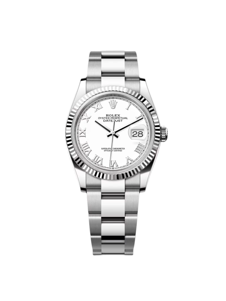 RLX Datejust 36mm 126234 White Roman Dial Oyster Stainless Steel Mens