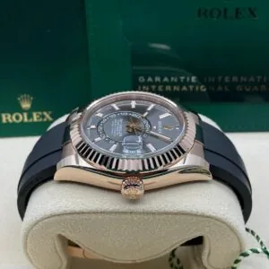RLX Sky-Dweller 42mm Rose Gold Slate Dial Oysterflex - 336235