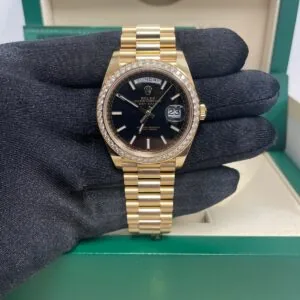 RLX Day-Date 40mm Bright Black Dial President Watch 228348RBR-0043