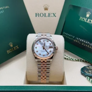 RLX Datejust m278271-0025/0026 White Mother-of-Pearl 31mm Dial Oyster Bracelet Watch