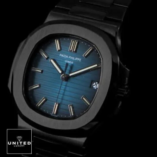 Patek Philippe Black 5711 Replica 3 Patek Philippe Geneve Blue Dial 5711 Replica black background