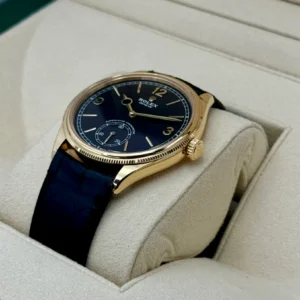 Rolex 1908 Yellow Gold Black Dial Black Alligator Strap - 52508-0002