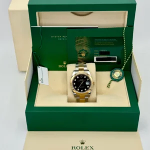 RLX Datejust 41mm 126303 Black Diamond Oyster Steel and Yellow Gold Mens Watch