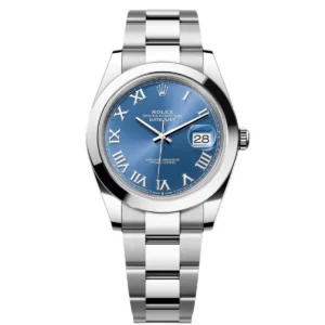 RLX Datejust 41mm 126300 Blue Roman Oyster Stainless Steel Watch