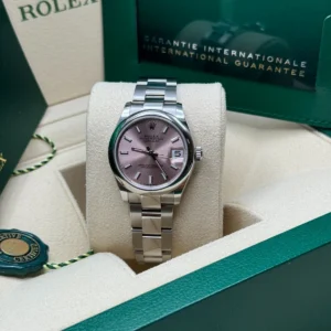 RLX Datejust m278240-0007/0008 31mm Pink Index Domed Bezel Oyster Oystersteel