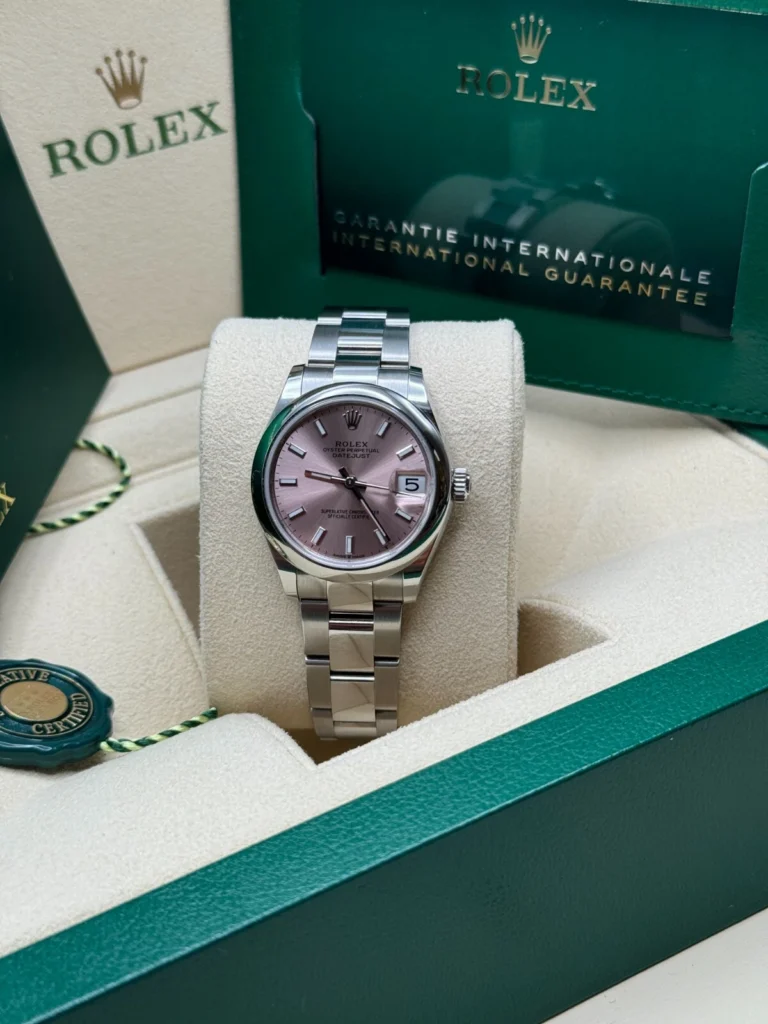 RLX Datejust m278240-0007/0008 31mm Pink Index Domed Bezel Oyster Oystersteel