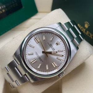 RLX Oyster Perpetual 41mm 124300-0001 Stainless Steel Silver Index Dial Watch