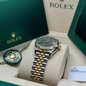 RLX Datejust m278273-0031/0032 31mm Olive Green Floral Motif Dial Stainless Steel and Yellow Gold Oyster Watch