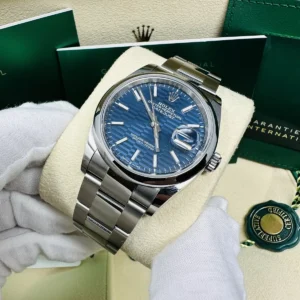 RLX Datejust 36mm 126200 Oyster Perpetual Blue Fluted Motif Dial Jubilee Stainless Steel