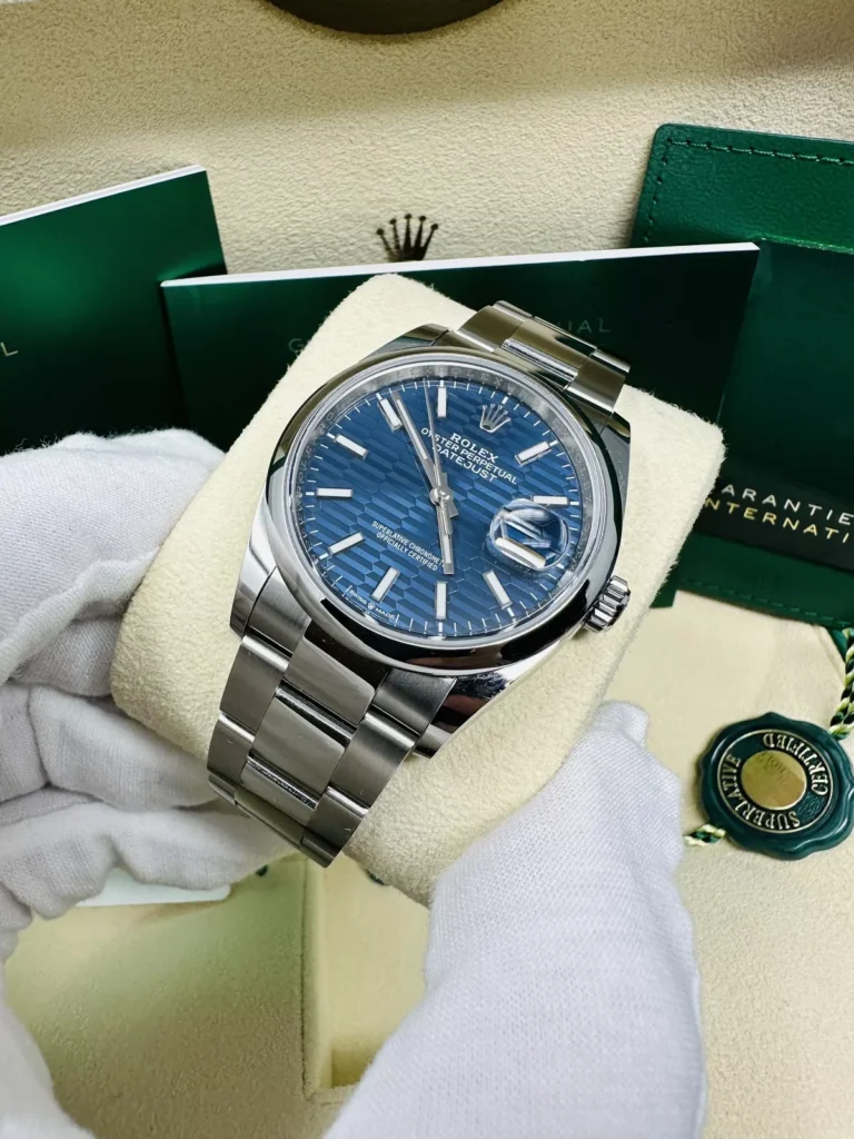 RLX Datejust 36mm 126200 Oyster Perpetual Blue Fluted Motif Dial Jubilee Stainless Steel