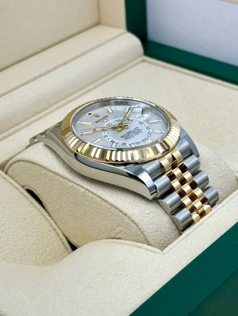 RLX Sky-Dweller 42mm 336933-0005/0006 Two-Tone Yellow Gold White Dial Oyster
