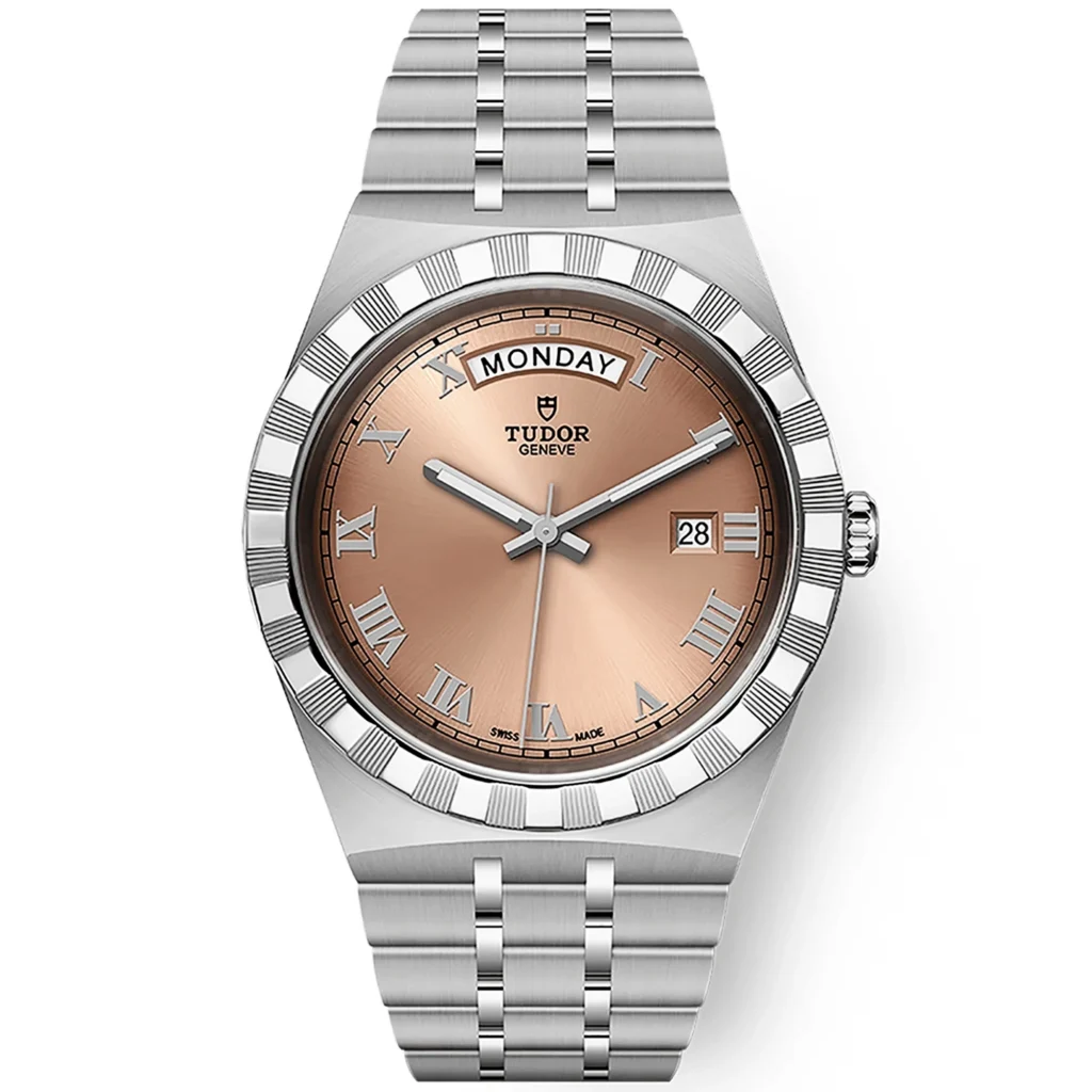 TUDOR Royal Day/Date 41mm Salmon Dial Men's Automatic Bracelet Watch M28600-0009