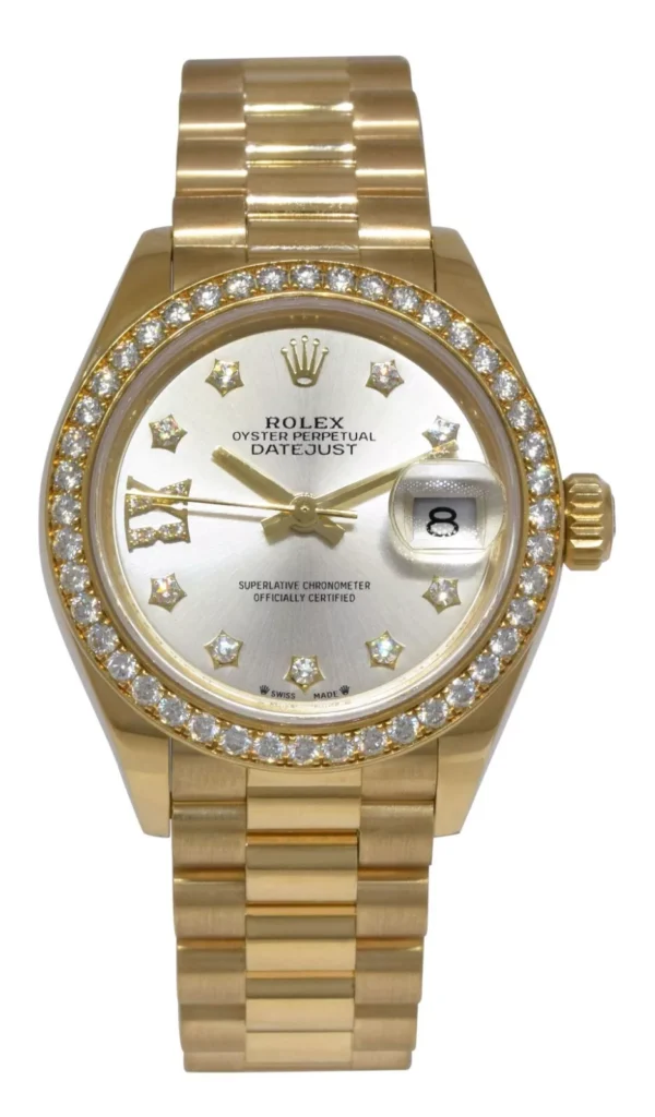 RLX Lady-Datejust 31mm 279138RBR Silver Dial President Bracelet Watch