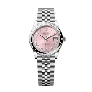 RLX Datejust m278344-0021/0022 Pink Dial 31mm Domed Diamond Oyster Watch