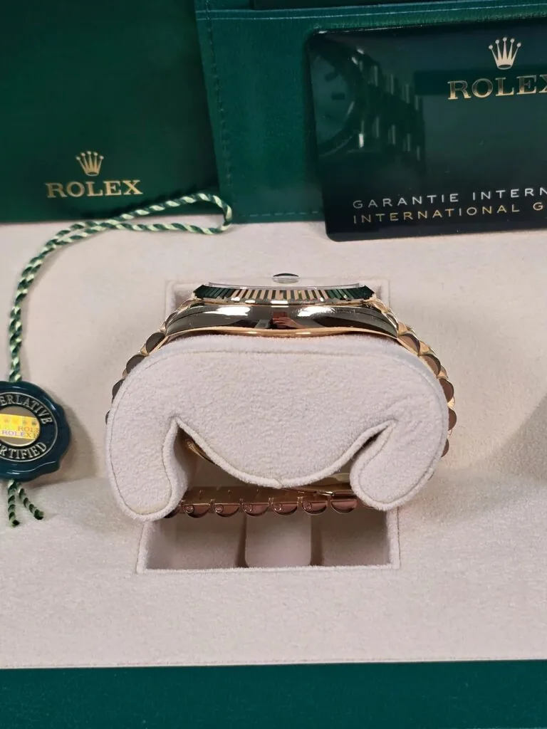 RLX Day-Date "President" 40mm Yellow Gold Silver Index Dial - 228238