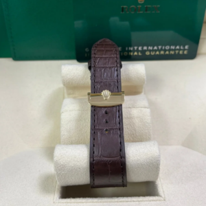 Rolex 1908 Yellow Gold White Dial Brown Alligator Strap - 52508-0006