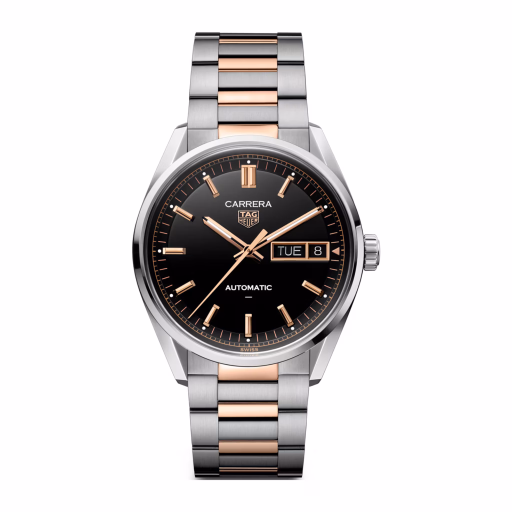 TAG Heuer Carrera Day-Date 41mm Mens Watch Black Rose Gold WDA2111.BD0001