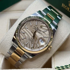 RLX Datejust 36mm 126233 Golden Palm Motif Dial Jubilee Bracelet Watch