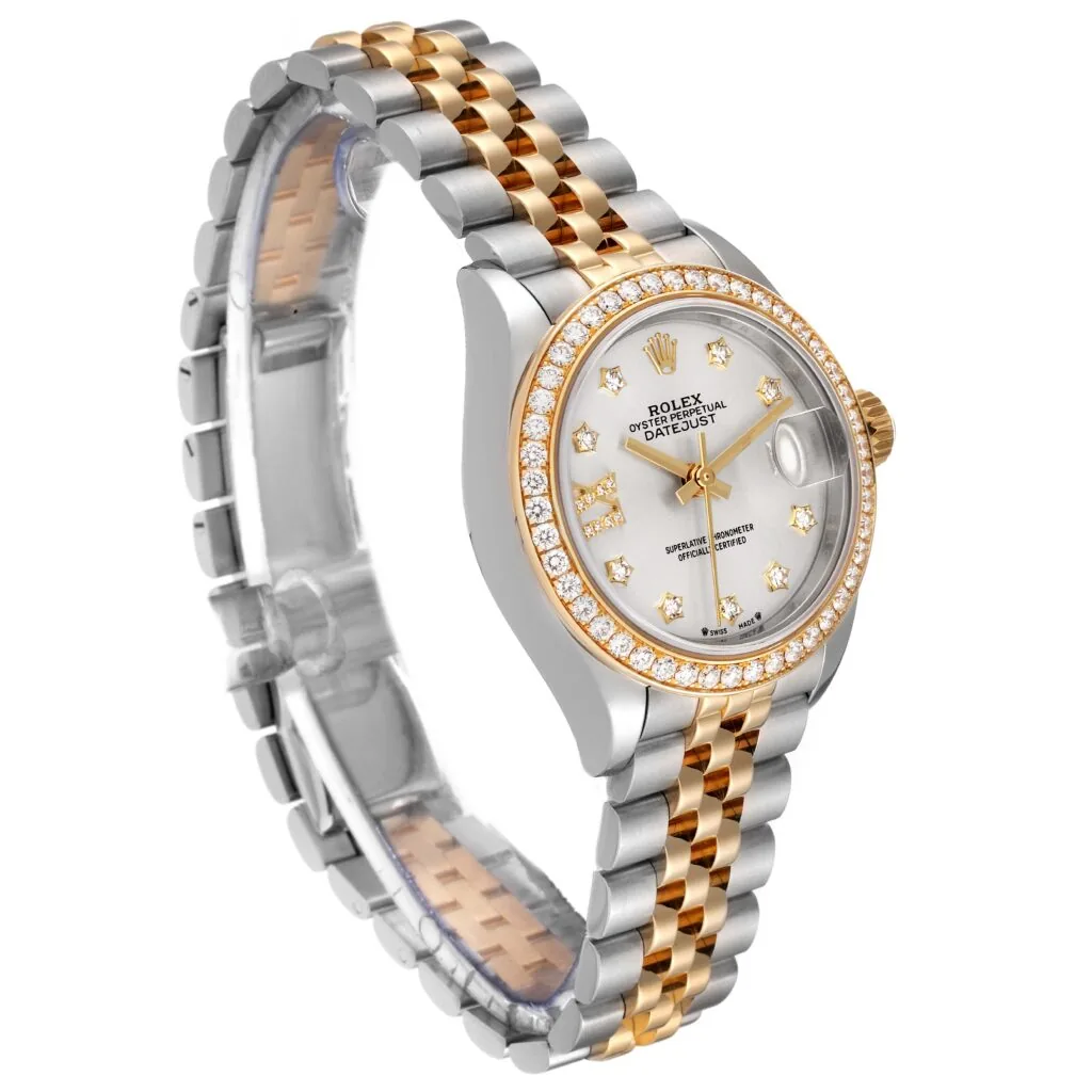 RLX Lady-Datejust 31mm 279383RBR Silver Diamond Dial Yellow Rolesor Oyster Bracelet