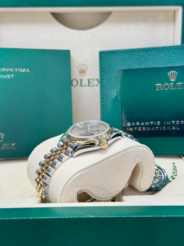 RLX Datejust m278273-0015/0016 31mm Olive Green Dial Stainless Steel and Yellow Gold Oyster Watch