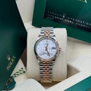 RLX Datejust m278271-0031/0032 Silver Floral Motif 31mm Dial Oyster Bracelet Watch