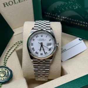 RLX Datejust 41mm 126334 White Roman Oyster Stainless Steel Mens Watch