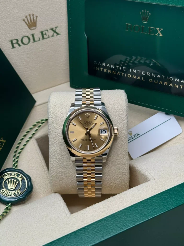RLX Datejust m278243-0013/0014 31mm Champagne Dial Yellow Rolesor Oyster Watch
