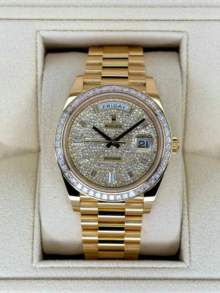 RLX Day-Date 40mm 228398TBR-0036 Diamond Paved Dial President Watch