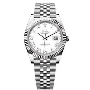 RLX Datejust 41mm 126334 White Roman Oyster Stainless Steel Mens Watch
