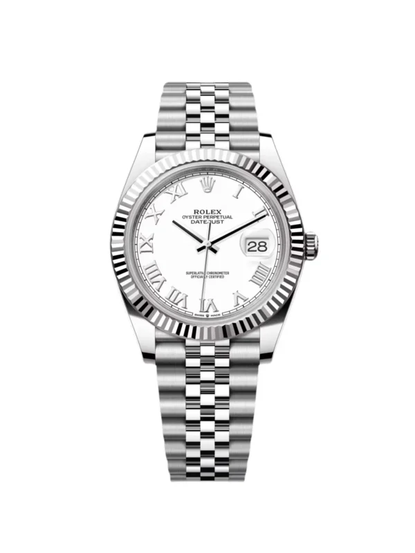 RLX Datejust 41mm 126334 White Roman Oyster Stainless Steel Mens Watch