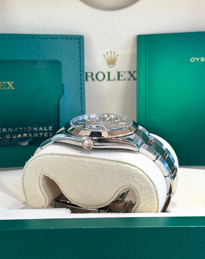 RLX Datejust 41mm 126301 Chocolate Index Oyster Steel and Everose Gold Watch