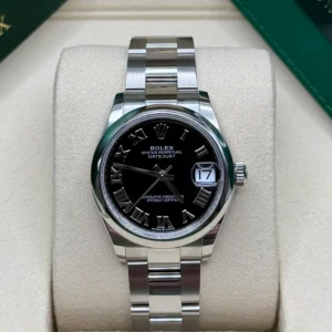 RLX Datejust m278240-0001/0002 31mm Black Roman Domed Bezel Oyster Oystersteel