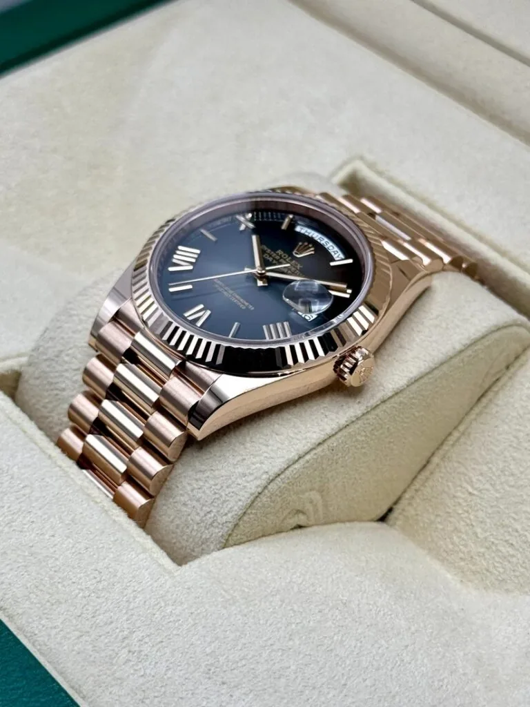 RLX Day-Date "President" 40mm Everose Gold Slate Roman Ombre "Smoke" Dial - 228235