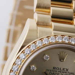 RLX Lady-Datejust 31mm 279138RBR Champagne Diamond Dial and Diamond Bezel Yellow Gold Bracelet