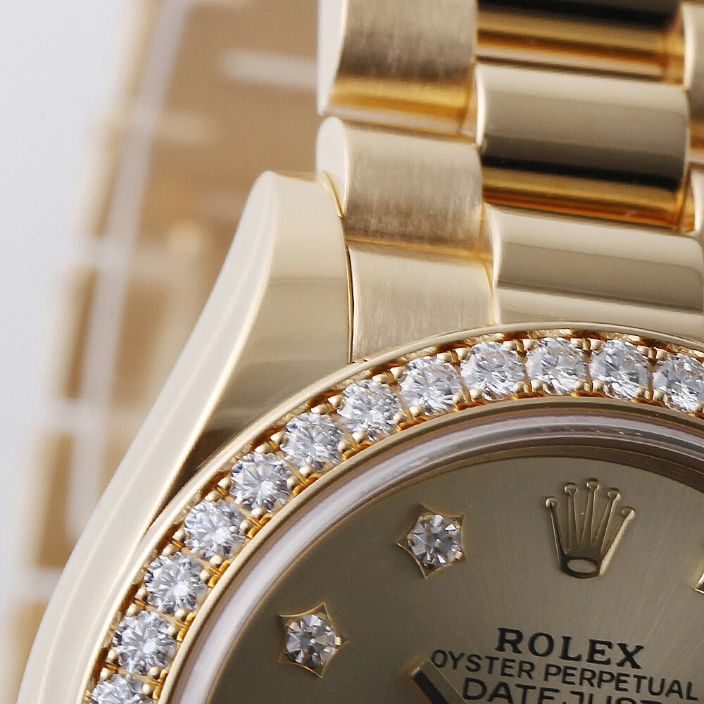 RLX Lady-Datejust 31mm 279138RBR Champagne Diamond Dial and Diamond Bezel Yellow Gold Bracelet