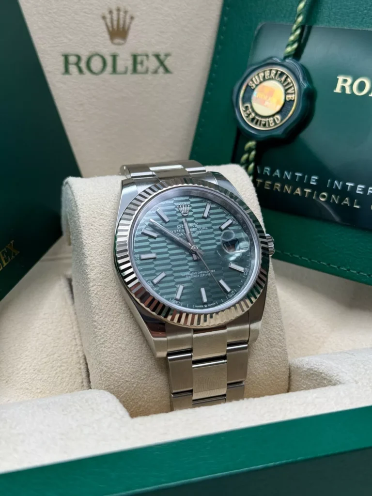 RLX Datejust 41mm 126334 Mint Green Fluted Motif Dial Oyster Bracelet