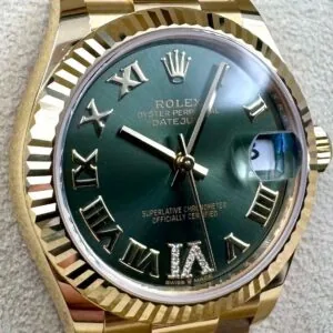 RLX Datejust m278278-0030 Olive Green 31mm Dial President Bracelet Watch